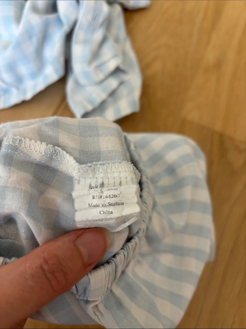 Petite Plume Kid's Twill Pajama Short Set in Light Blue Gingham